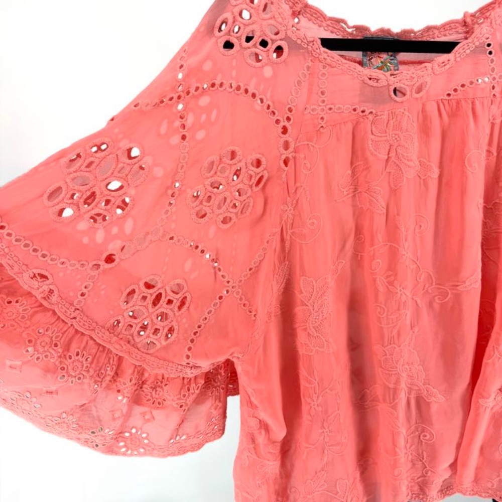 Johnny Was Embroidered Blouse Size L - Picture 9 of 10